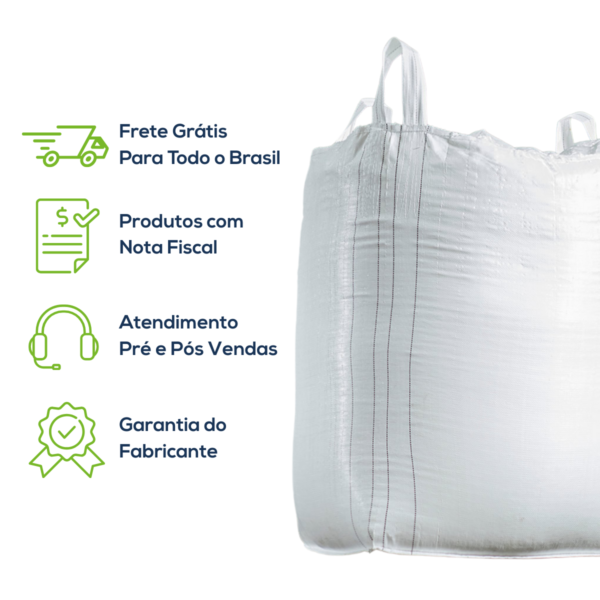 Big Bag Novo Válvula Superior Fundo Reto Sem Liner Sem Trava 90x90x130cm 160G Sem Impressão - Image 8