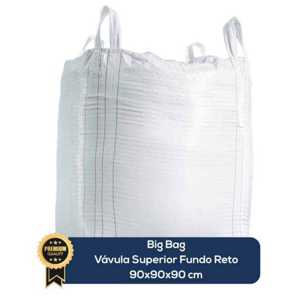 Big Bag Novo Válvula Superior Fundo Reto Sem Liner Sem Trava 90x90x90cm 160G Sem Impressão