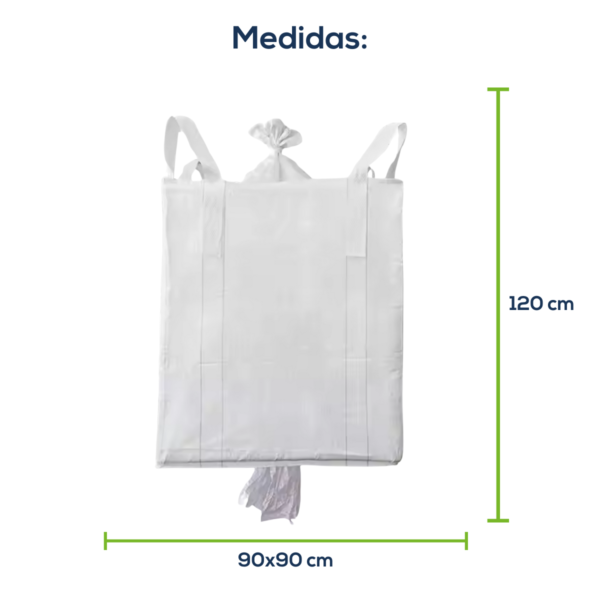 Big Bag Novo Válvula Superior Válvula Inferior Sem Liner Sem Trava 90x90x120cm 160G Sem Impressão - Image 2