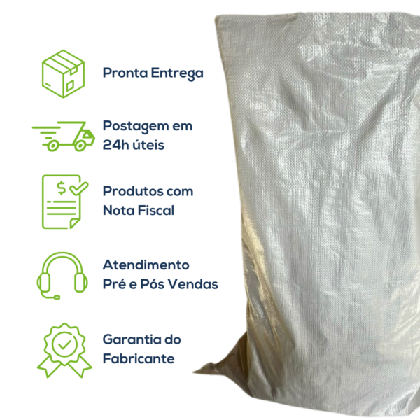 Kit Com 200 Un Saco Convencional Costurado Boca Aberta Branco 65x95cm Sem Impressão - Imagem 8