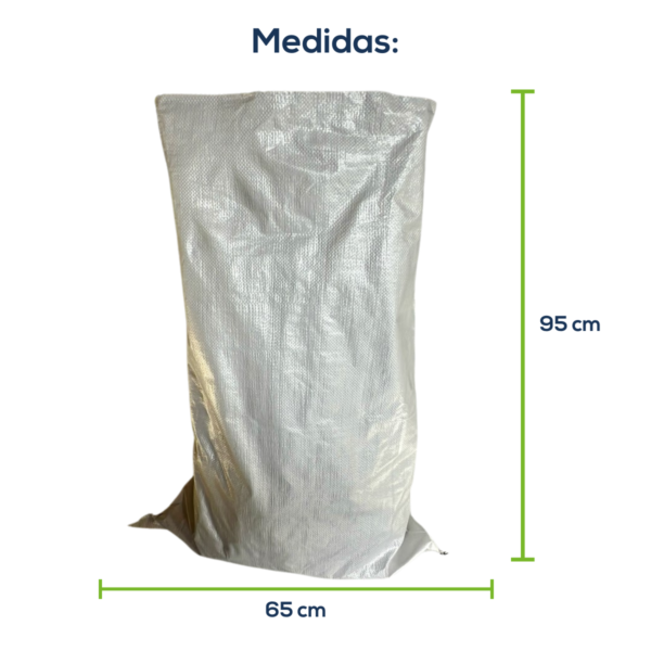 Kit Com 200 Un Saco Convencional Costurado Boca Aberta Branco 65x95cm Sem Impressão - Imagem 2