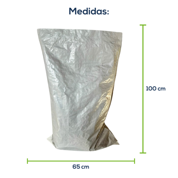 Kit Com 25 Un Saco Laminado Costurado Boca Aberta Branco 65x100cm Sem Impressão - Imagem 2