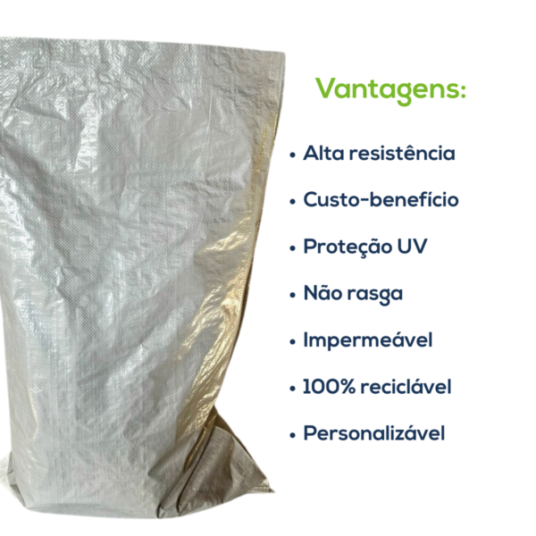 Kit Com 25 Un Saco Laminado Costurado Boca Aberta Branco 60x100cm Sem Impressão - Imagem 4