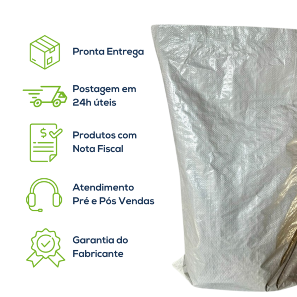 Kit Com 25 Un Saco Laminado Costurado Boca Aberta Branco 60x100cm Sem Impressão - Imagem 8