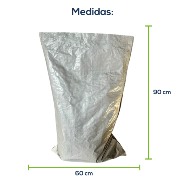 Kit Com 250 Un Saco Laminado Costurado Boca Aberta Branco 60x90cm Sem Impressão - Imagem 2