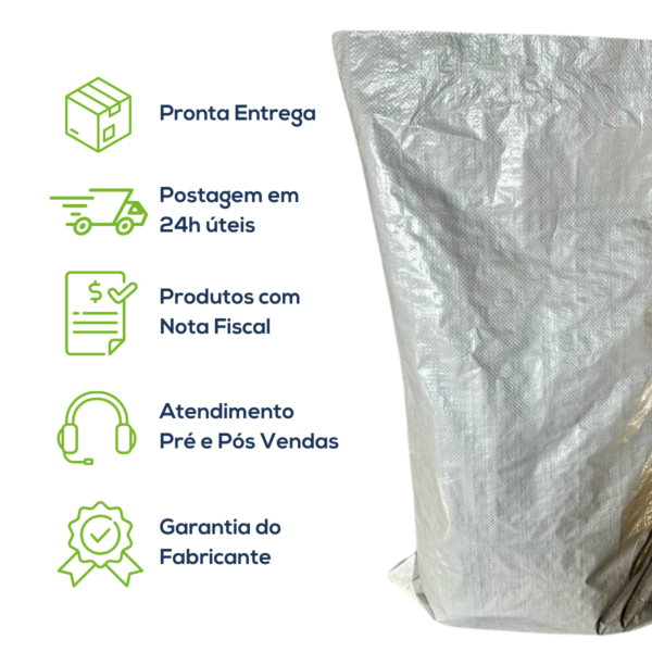 Kit Com 250 Un Saco Laminado Costurado Boca Aberta Branco 60x90cm Sem Impressão - Imagem 8