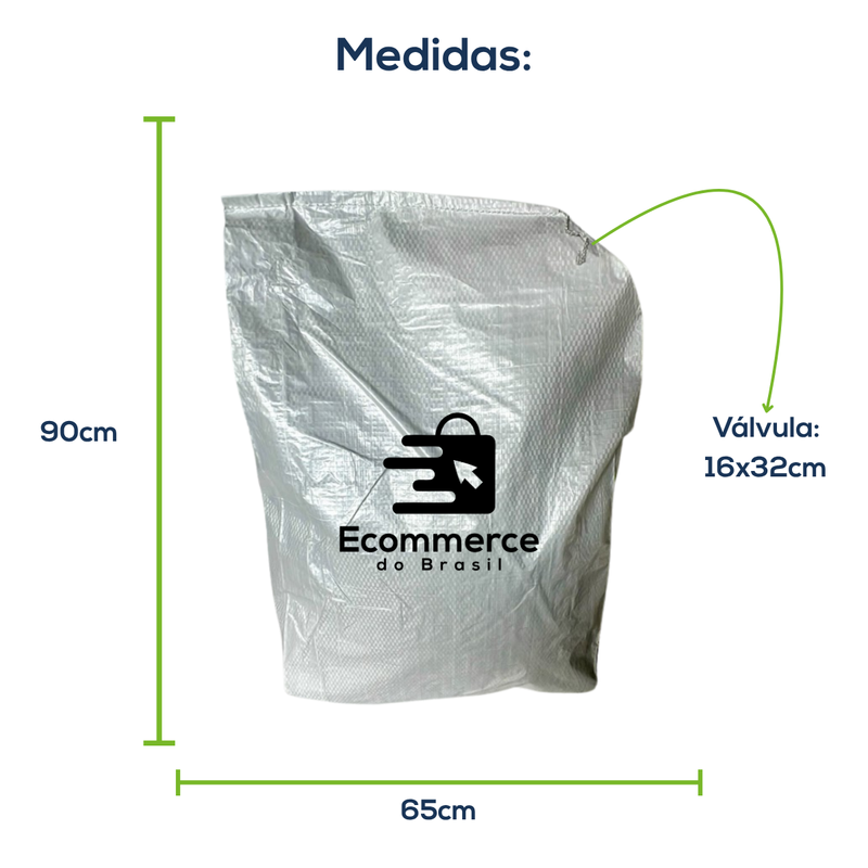 Milheiro Saco Laminado Valvulado Branco 65x90cm Com Impressão - Imagem 2