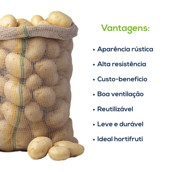 Kit Com 500 Un Saco Clone P/ Batata 25 Kg B Bege - Image 3