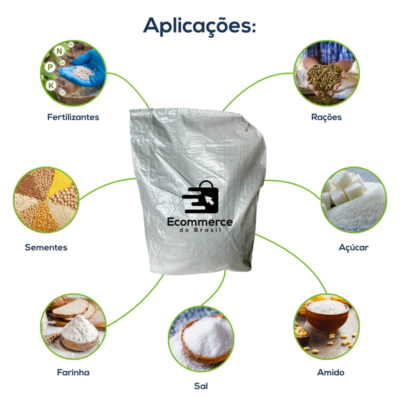 Milheiro Saco Laminado Valvulado Branco 65x90cm Com Impressão - Imagem 3