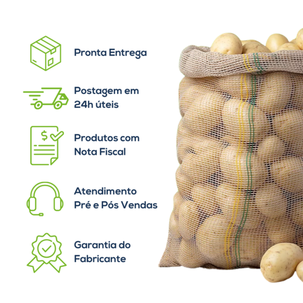Kit Com 500 Un Saco Clone P/ Batata 25 Kg Bege - Image 7