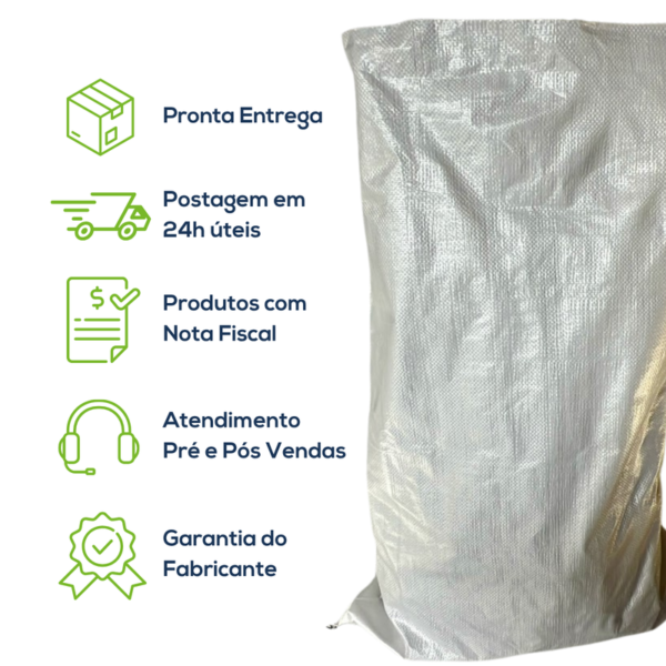 Kit Com 20 Un Saco Convencional Costurado Boca Aberta Branco 50x70cm Sem Impressão - Imagem 8