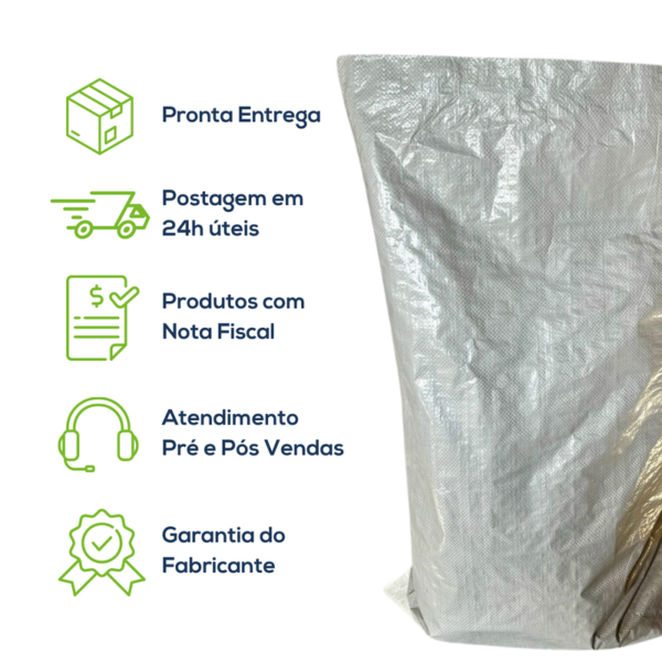 Kit Com 20 Un Saco Laminado Costurado Boca Aberta Branco 65x100cm Sem Impressão - Imagem 8