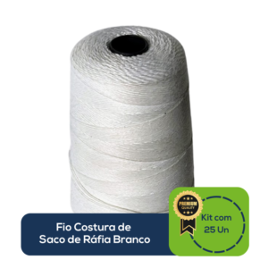 Kit Com 25 Un Fio Costura de Saco de Ráfia Branco