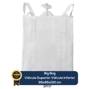 Big Bag Novo Válvula Superior Válvula Inferior Sem Liner Sem Trava 95x95x130cm 160G Sem Impressão