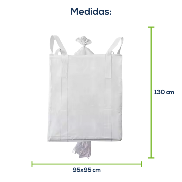 Big Bag Novo Válvula Superior Válvula Inferior Sem Liner Sem Trava 95x95x130cm 160G Sem Impressão - Imagem 2